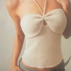Elegant Cream Halter Top